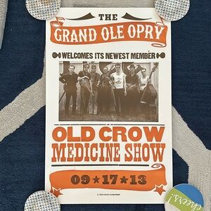 Original Hatch Show Print, Old Crow Medicine Show joins Grand Old Opry